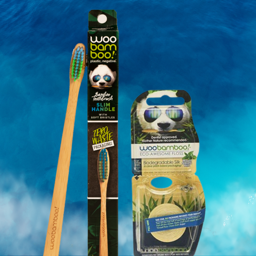 WooBamboo, a partner of Clear Blue Smiles, offers great alternatives to plastic toothbrushes and traditional floss.